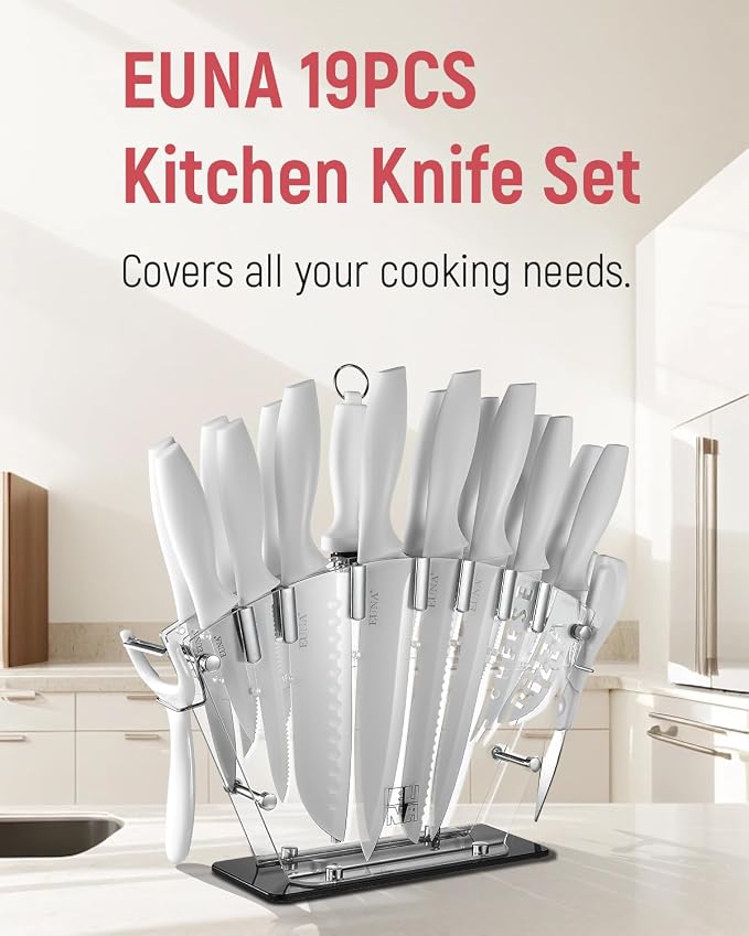 EUNA Knife Block Set, German High-Carbon Stainless Steel Knife Sets - Image 9