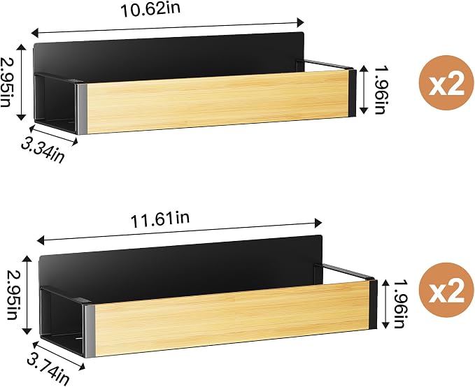 Vetacsion 4 Pack Moveable Fridge Magnetic Spice Racks - Image 2