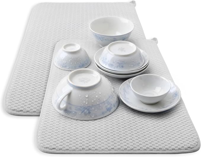 2-pack 24"x17" XL size microfiber dish drying mats - Image 2