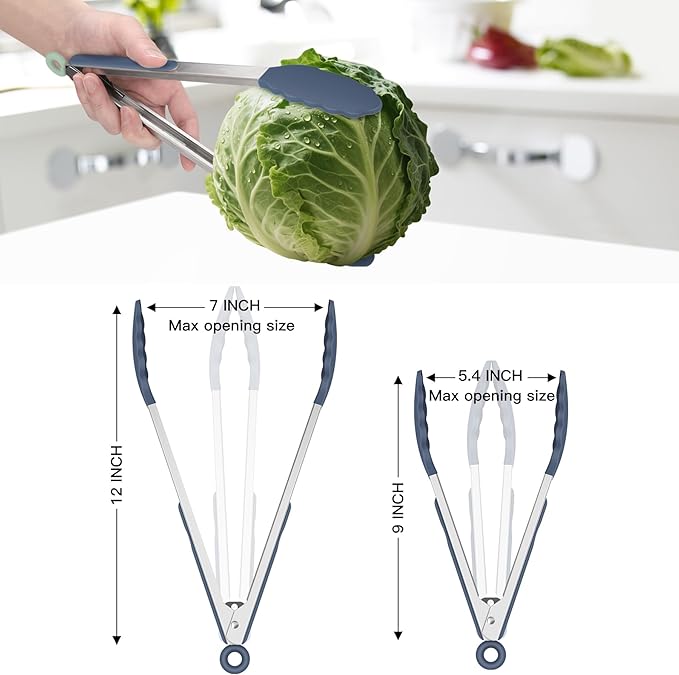 HOTEC Premium Stainless Steel Locking Kitchen Tongs - Image 3