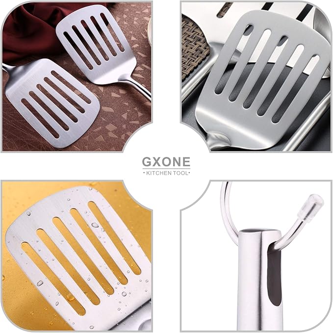 Stainless Steel Slotted Spatula, Cooking Utensil - Image 4