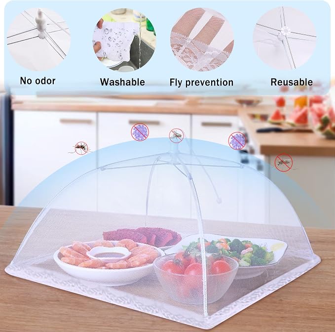 JULBEAR 4 Pcs Mesh Food Cover Tent Large and Tall Umbrella Food Screen Covers - Image 3