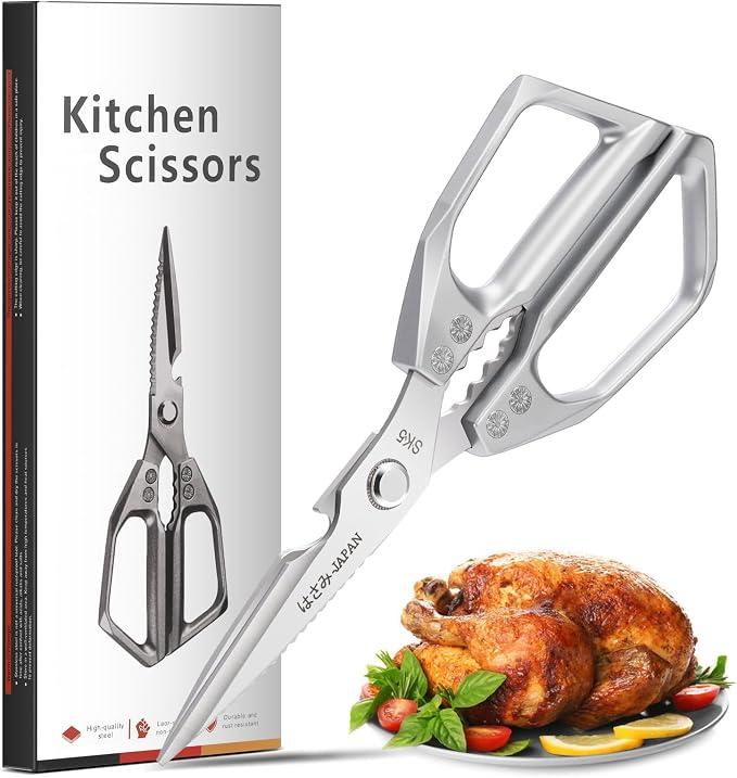 Kitchen Scissors Heavy Duty for Food, All Purpose Meat Scissors, Premium Ultra by Sancagy