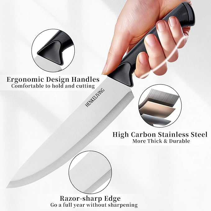 Knife Set, 6-Piece Kitchen Knife Set, German High Carbon Stainless Steel - Image 3