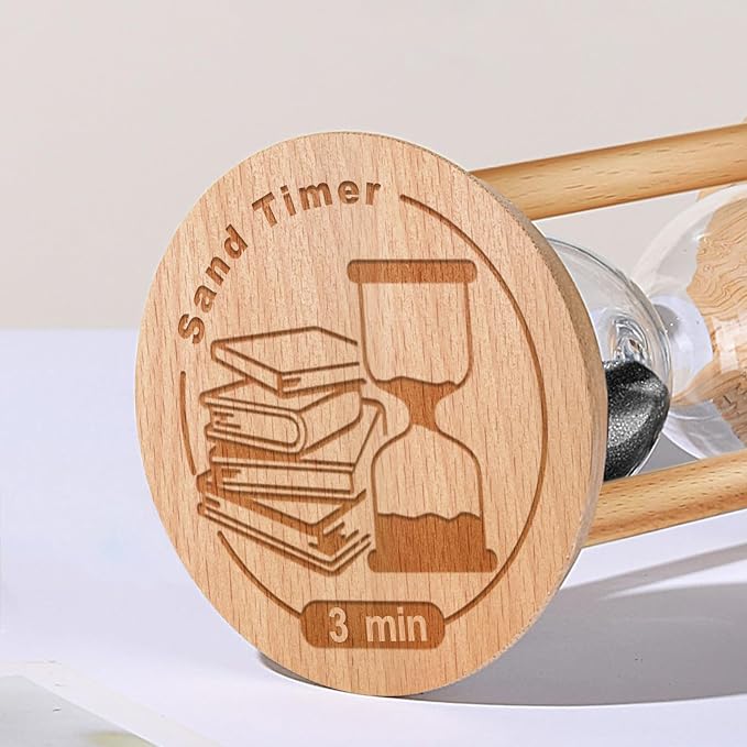 3 Minute Hourglass, 3 Min Wooden Sand Timer, Wood Sand Watch, Three Minute Mini - Image 3