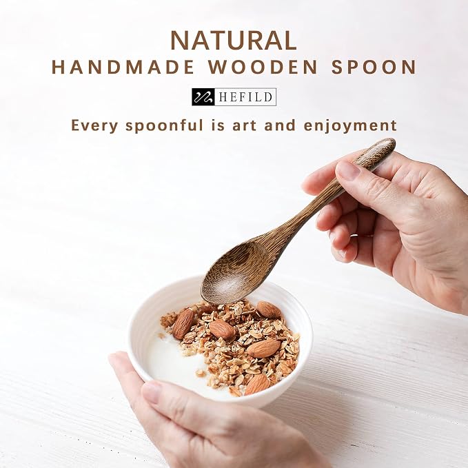 4 PCS Small Wooden Spoons, 5.8 Inch Honey Spoons - Image 4