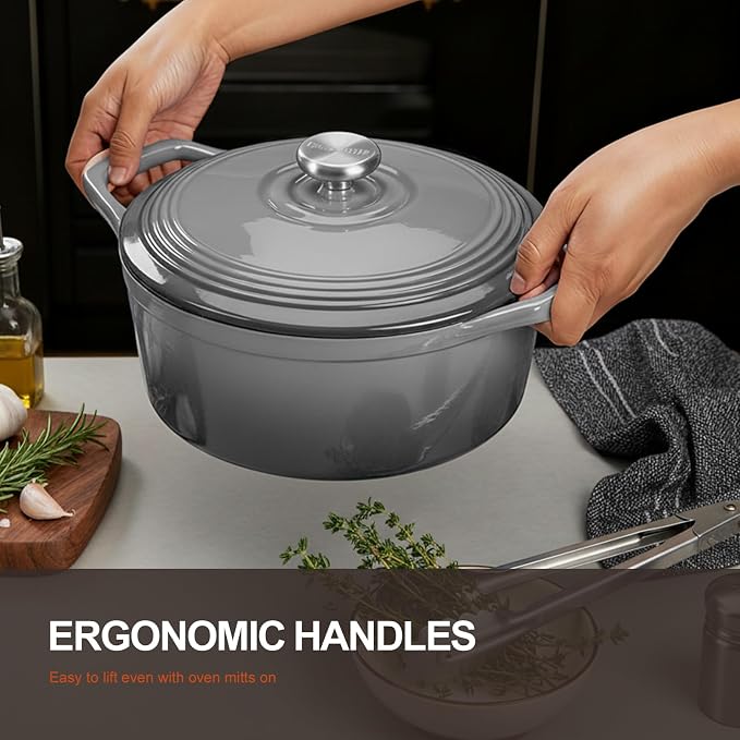 Overmont Enameled Cast Iron Dutch Oven - Image 3