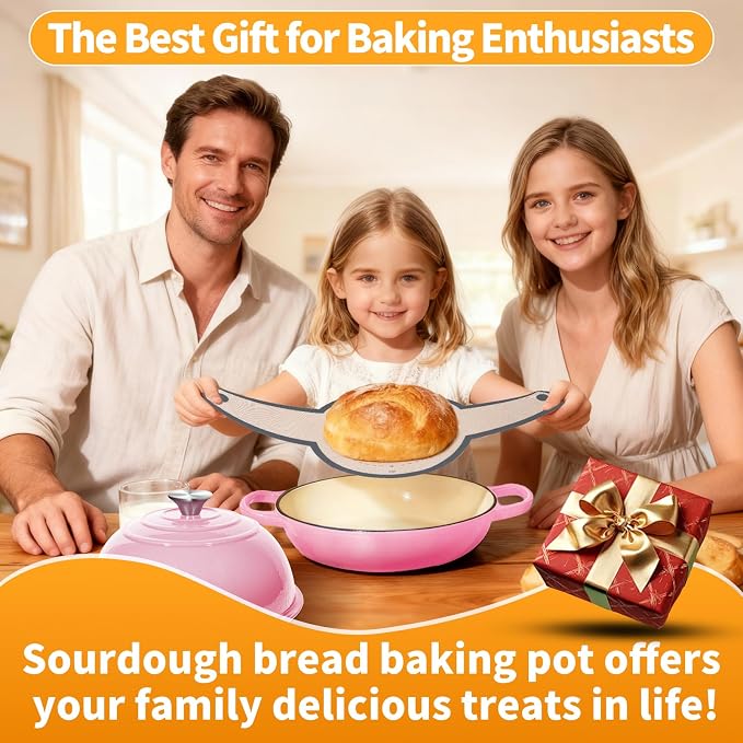 ONKO Dutch Oven For Sourdough Bread Baking, 6QT Enameled Cast Iron Dutch Oven - Image 8