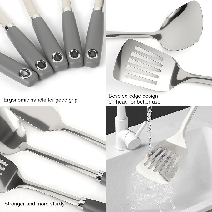 10 Piece Stainless Steel Cooking Utensils Set - Image 4