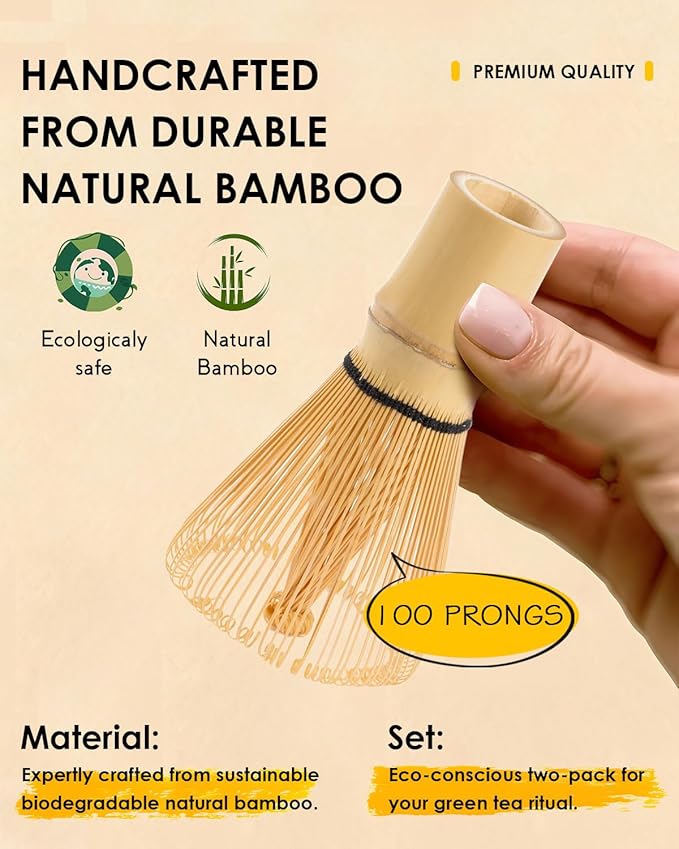 Matcha Whisk - 2-pack Bamboo matcha Whisk set, Handcrafted Traditional Japanese - Image 4