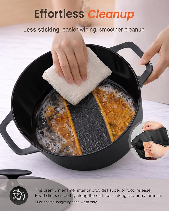 Nuwave 6QT LUX Healthy Enameled Cast Iron Dutch Oven Pot - Image 8
