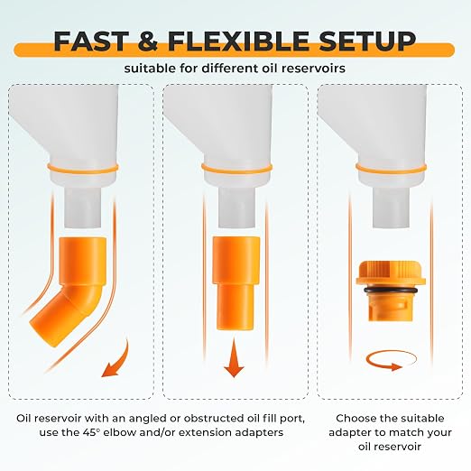 FOUR UNCLES 1.5L Oil Funnel Kit, Universal No-Spill Engine Oil Funnel - Image 4