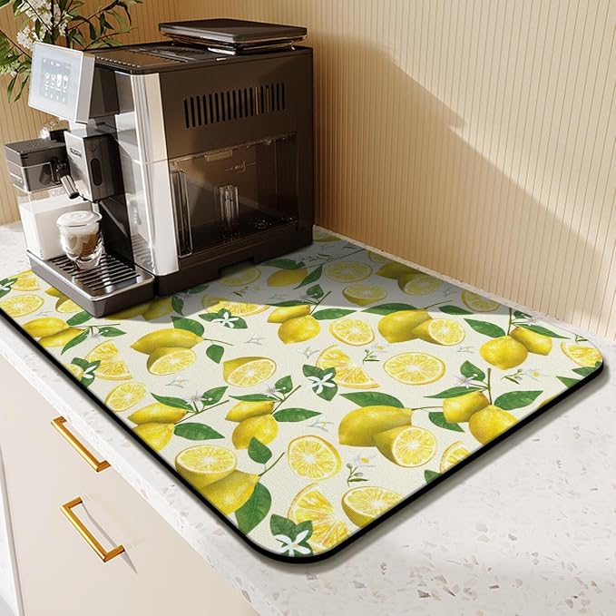 Kitchen Countertop Dish Drying Mat, Super Absorbent Coffee Bar Mat - Image 8