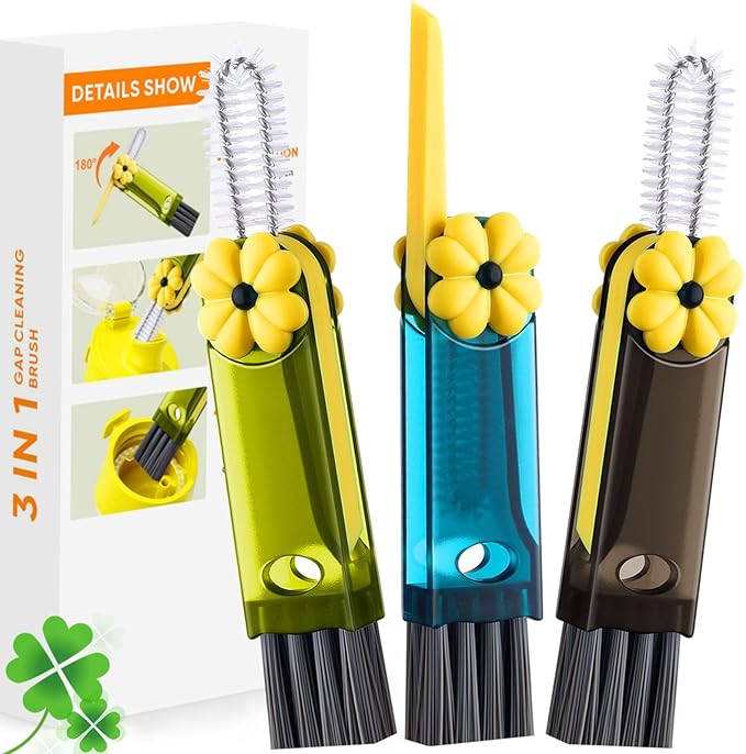 3 in 1 Cup Lid Cleaning Brush, Home Kitchen Crevice Brush, Portable Bottle by Unknown