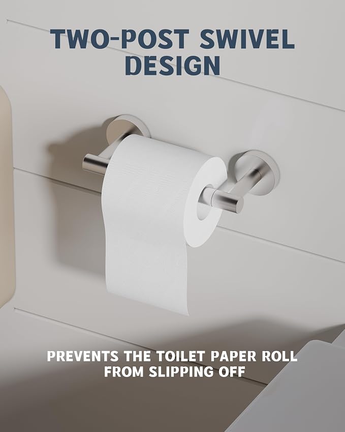 RARXTR Bathroom Toilet Paper Holder Wall Mount SUS304 Stainless Steel Double - Image 3