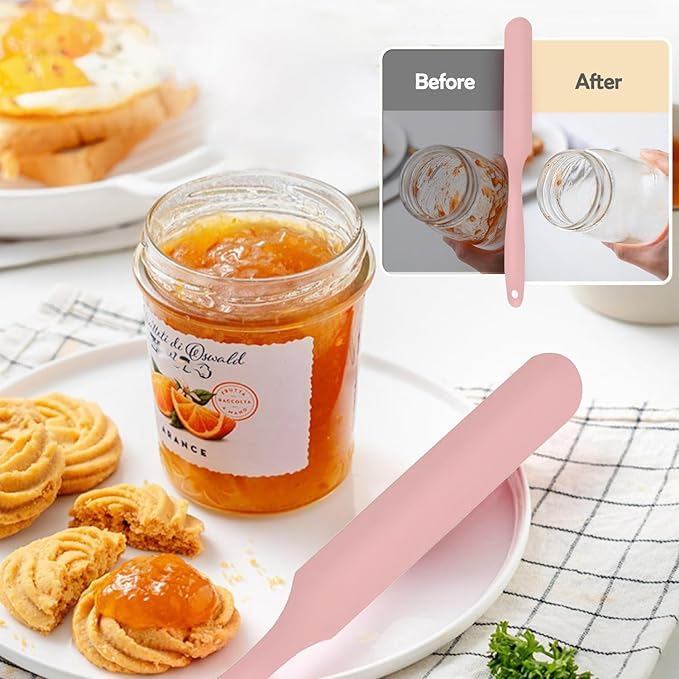 4Pcs Jar Spatula Silicone Long Scraper, Food-grade Cream Spatulas, - Image 2