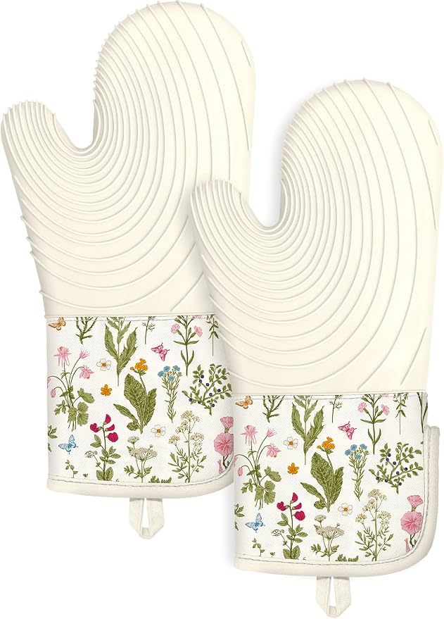 Slohif Long Silicone Oven Mitts Heat Resistant by Slohif