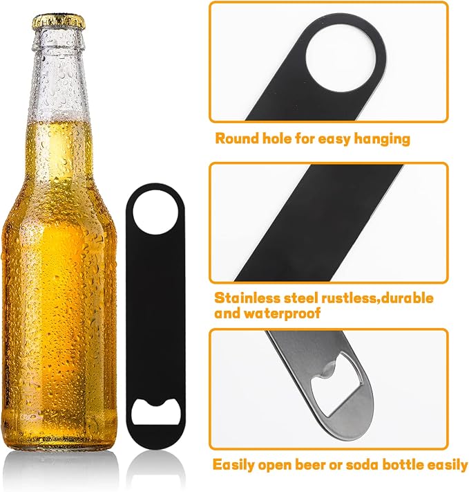 30 Pcs Flat Bottle Opener 7 Inch Black Stainless Steel Beer bottle Openers - Image 3
