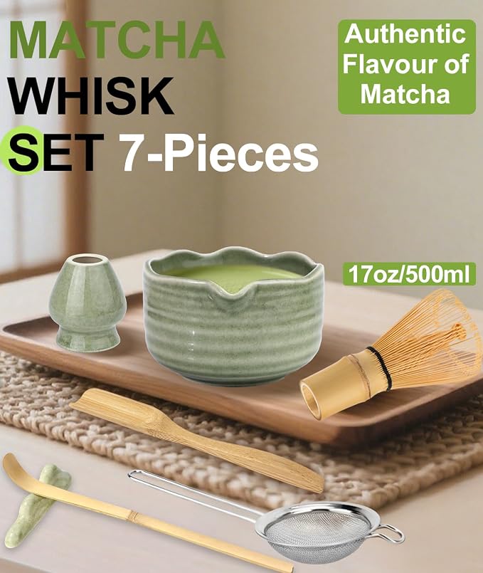 JBER Matcha Whisk Set, Ceramic Matcha Set Includes Matcha Bowl, Matcha Whisk - Image 2