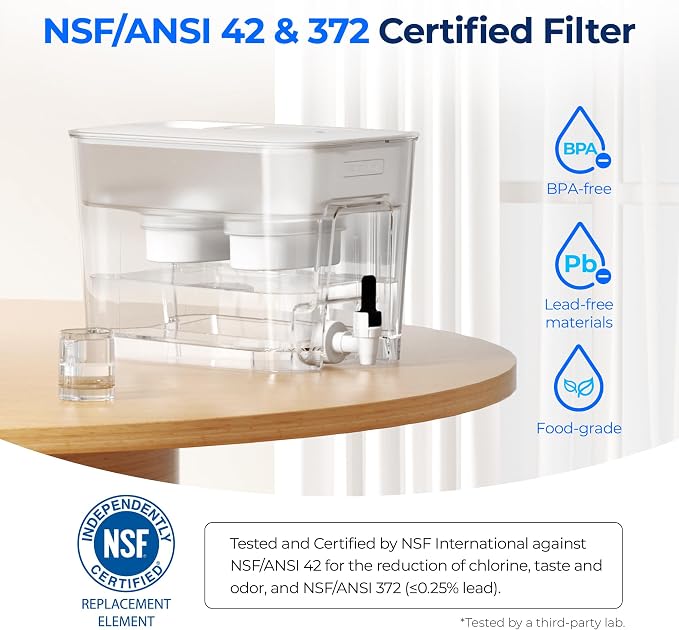 Waterdrop WFD-22L-DF Water Filter Dispenser, 40-Cup Water Purifier, 2 Built-in - Image 6