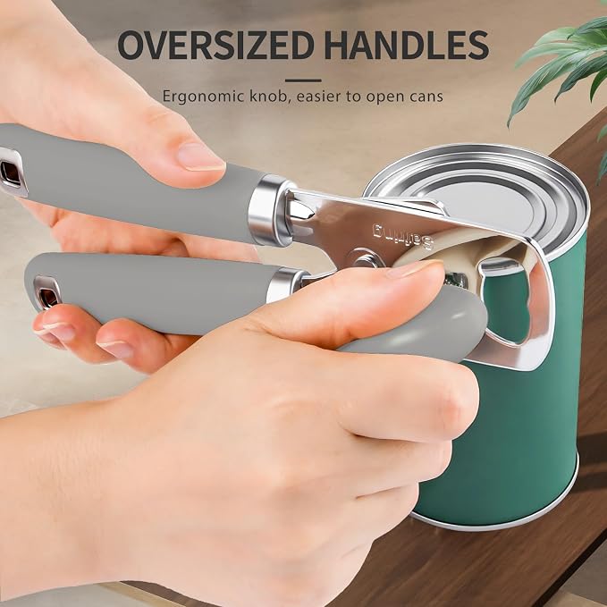 Safring Can Opener Manual, Heavy Duty Stainless Steel Smooth Edge Can Opener - Image 5