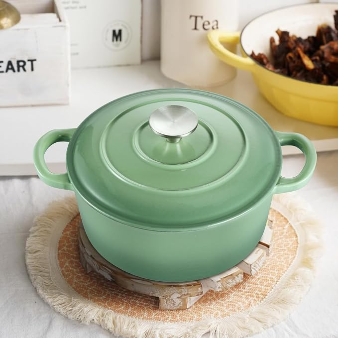 TeamFar Enameled Cast Iron Dutch Oven - 3QT Small Dutch Oven Pot - Heavy Duty - Image 7