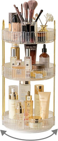 Asayuee 360 Rotating Makeup Organizer, 3 Tier Large Capacity Make Up Organizers by Asayuee