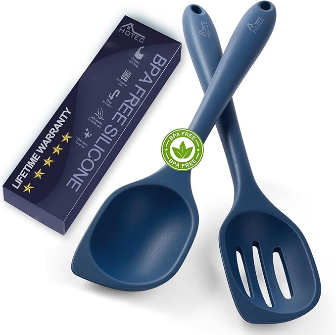 HOTEC 446°F Heat Resistant Silicone Cooking Spoon Spatula, BPA Free Large by Hotec