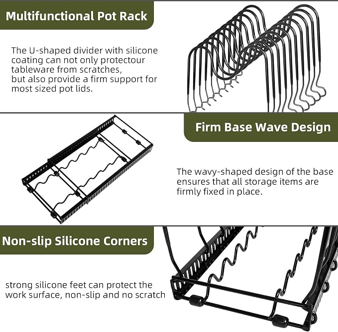 ROOHUA Pot Rack -Expandable Pan Organizer - Image 4