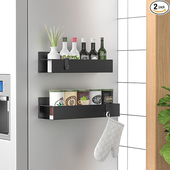 HuggieGems 2 Pack Magnetic Spice Storage Rack Organizer by HuggieGems