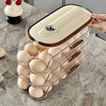 Auto Rolling Egg Holder for Fridge, 2-Tier Gravity-Fed Dispenser