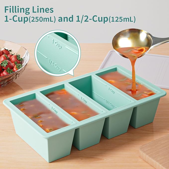 Silicone Freezer Tray for Sauce Cube: GGOW Silicone Freezing Tray for Soup - Image 5