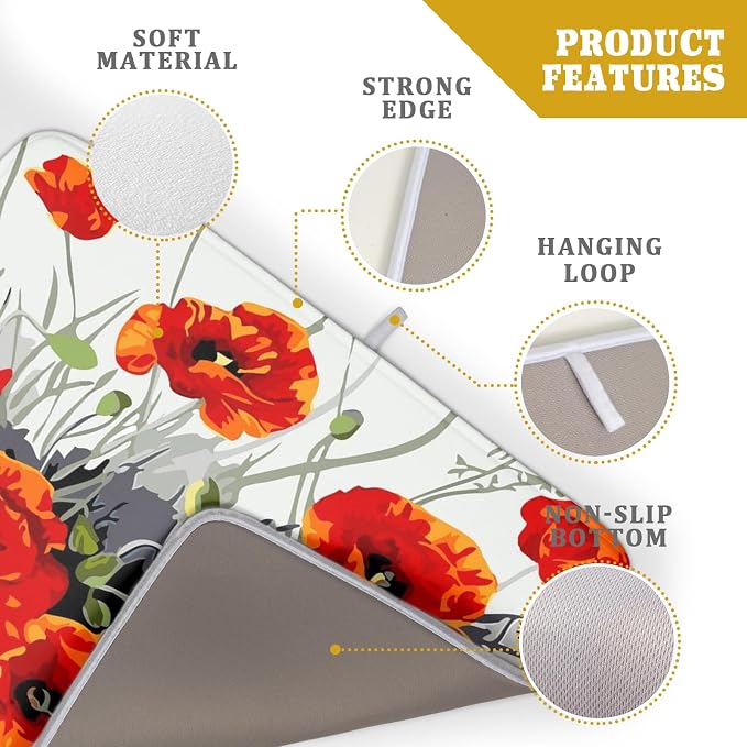 Giwawa Poppy Dish Drying Mat 18x24 inch - Image 4
