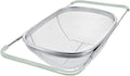AJIODA Over The Sink Colander, 6 Quarts Stainless Steel Oval Colander by AJIODA