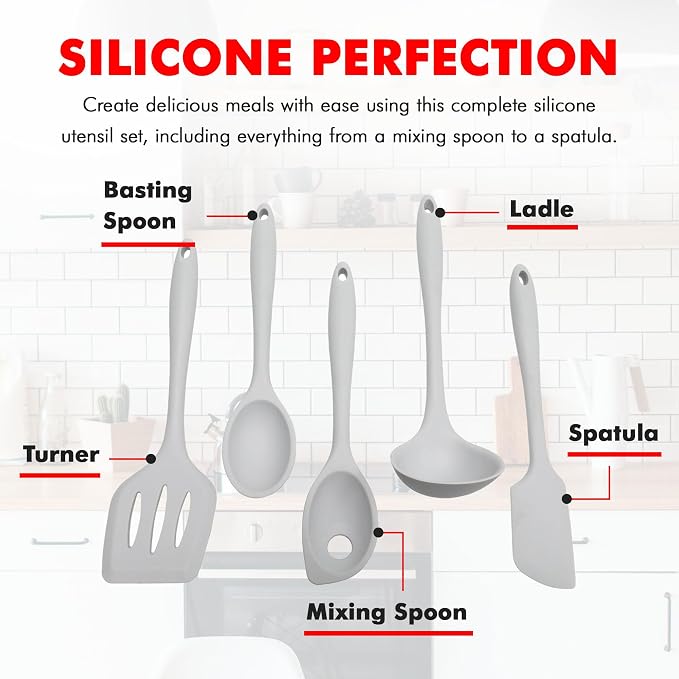 Chef Craft - Premium Silicone Kitchen Tools and Utensils Set, Non-Scratch - Image 4
