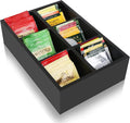 Tea Bag Box Wood Black 6 Compartments Tea Bag Organizer Drawer Storage by HymoConn
