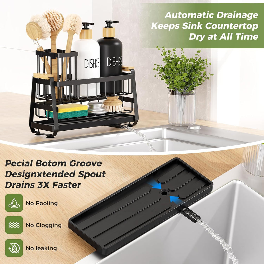 Sponge Holder for Kitchen Sink, Kitchen Sink Caddy with Suction Cup