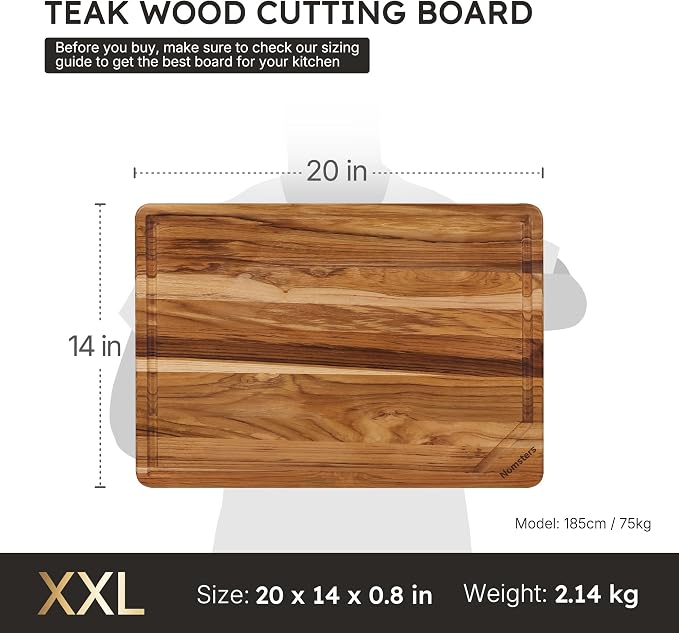 20'' Extra Large Teak Wood Cutting Board - Image 2