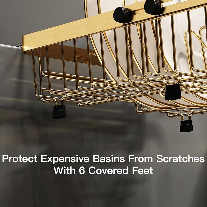 MAJALiS Dish Drying Rack Over The Sink, Expandable Stainless Steel Dish Drainer - Image 7