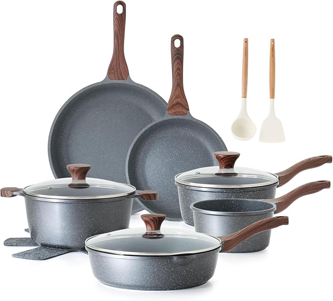 SENSARTE Nonstick Cookware Set 16-Piece, Healthy Pots and Pans Set, Non-stick by SENSARTE