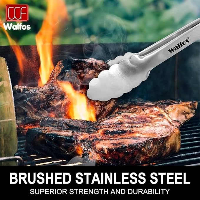 Tong for cooking, Walfos kitchen tongs set of 2 - Image 7