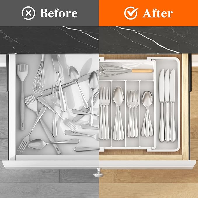 Lifewit Silverware Drawer Organizer, Expandable Utensil Tray - Image 4