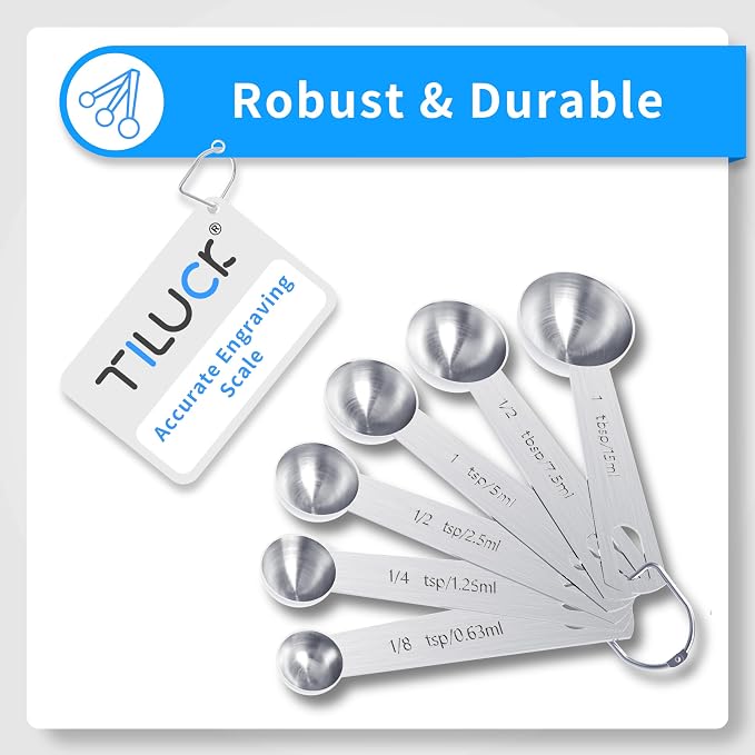 TILUCK Stainless Steel Measuring Cups & Spoons Set, Cups and Spoons, Kitchen - Image 4