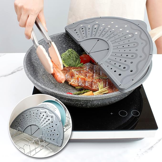 Silicone Splatter Screen For 10, 11 and 12 Inch Frying Pan, Foldable Splash - Image 6