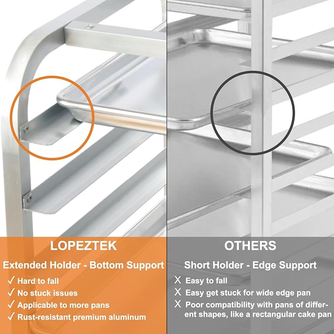 lopeztek 10-Tier Quarter & Half Sheet Pan Rack - Image 5