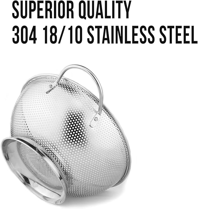 DLD Stainless Steel Micro-Perforated 5-Quart Colander - Image 2