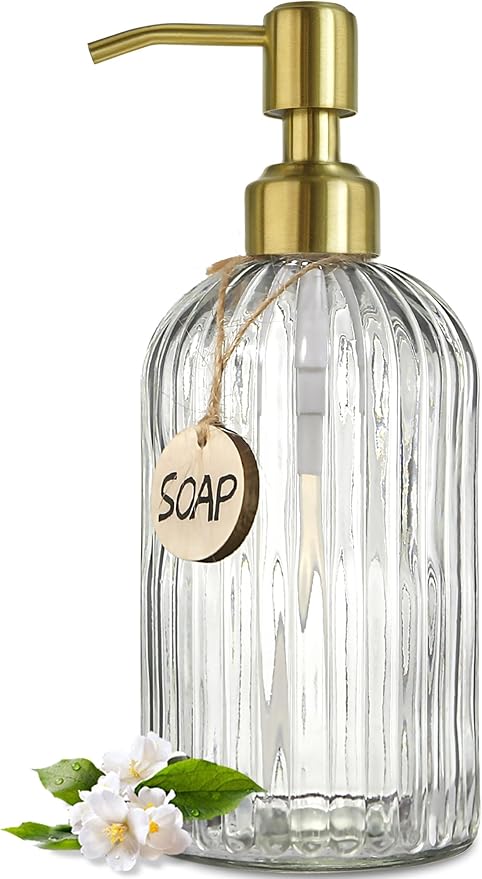 JASAI 18Oz Glass Soap Dispenser by JASAIHOME