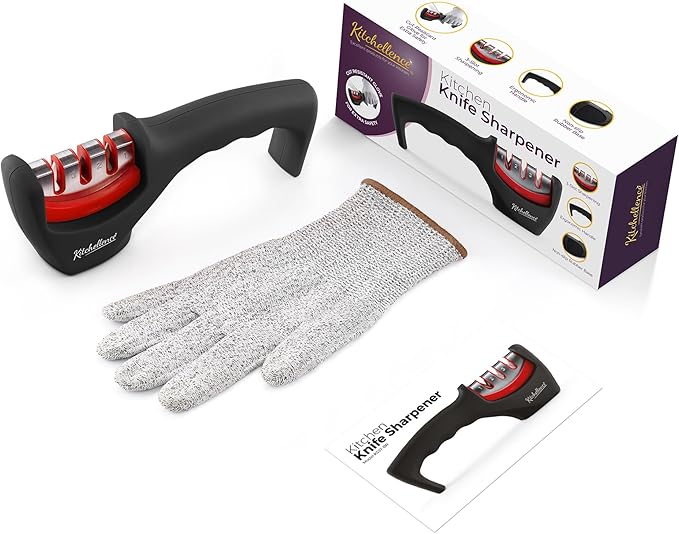 4-in-1 Kitchen Knife Accessories: 3-Stage Knife Sharpener Helps Repair - Image 5