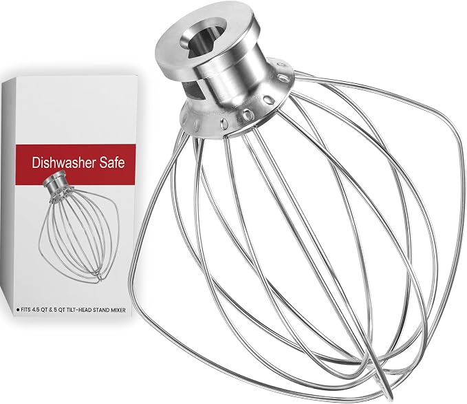 K45WW 6 Wire Whip for 4.5 5 QT KitchenAid Tilt-Head Stand Mixer，Whisk by NewlyArt