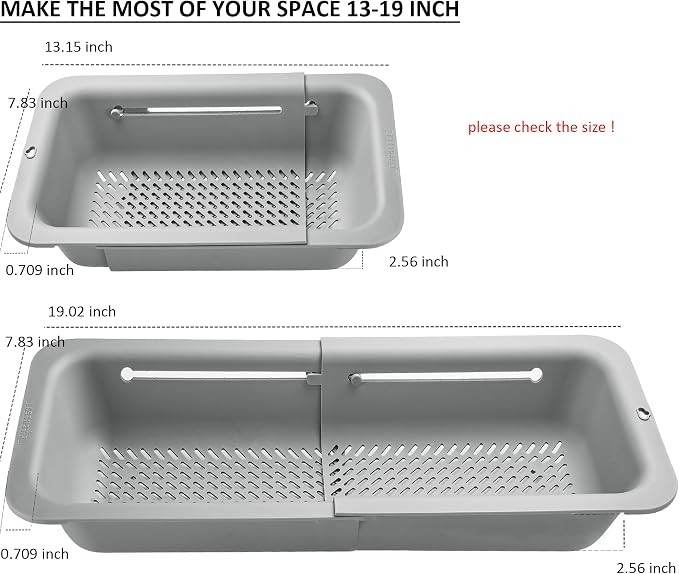 LASSHSWA Collapsible Colander for Kitchen, Over the Sink Strainer Basket for - Image 5